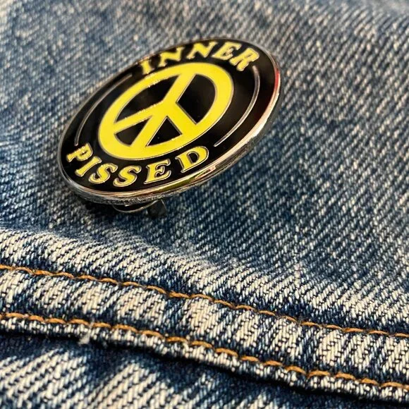 GLOW IN THE DARK 'INNER PISSED' PIN LOCAL ARTIST artisan hard enamel - Picture 2 of 5